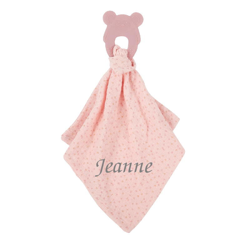  - silicon - teether + swaddle pink 30 cm 